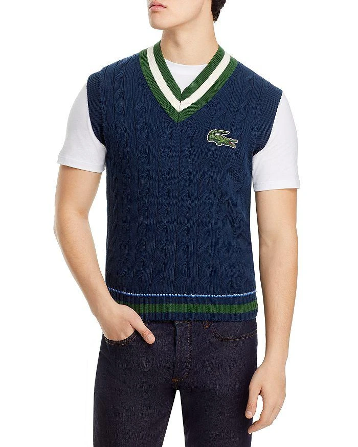 Lacoste Classic Fit Cable Knit Sweater Vest 1
