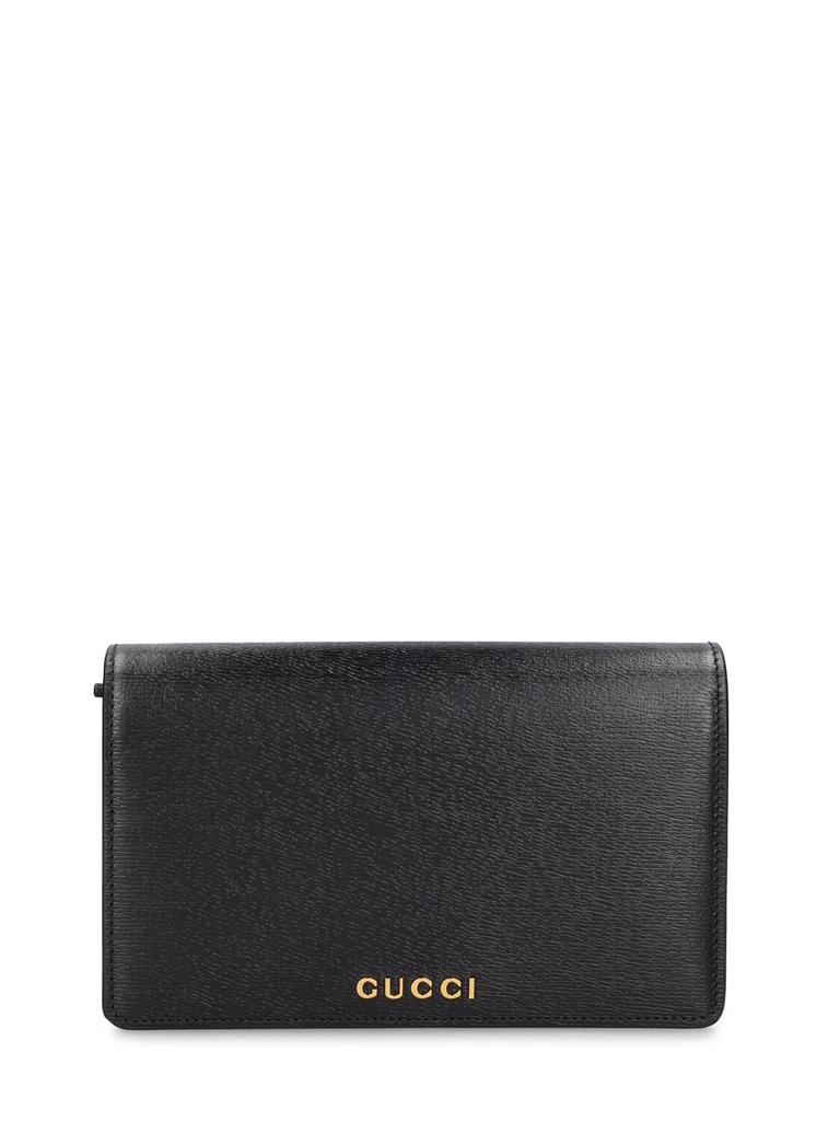 Gucci Gucci Script Leather Chain Wallet