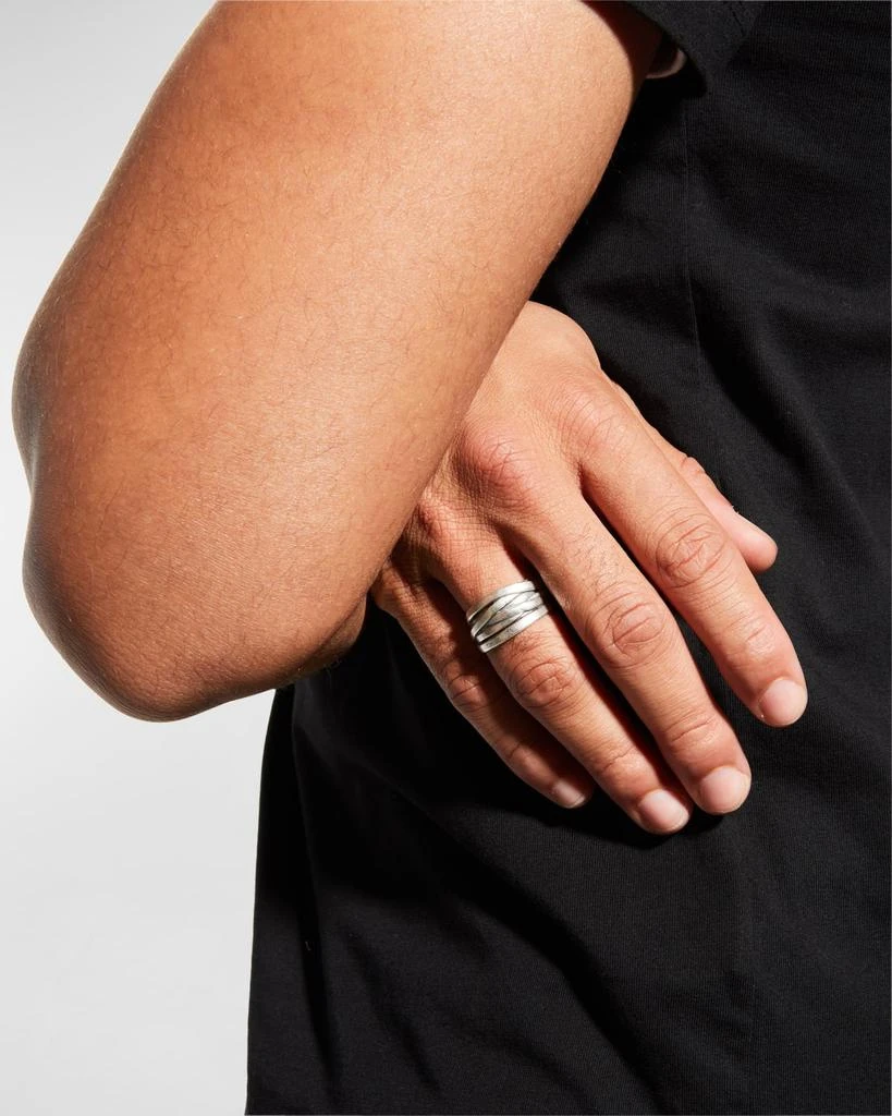 John Varvatos Men's Silver Wrap Band Ring 2