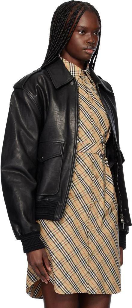 Burberry Black Bomber Leather Jacket 2