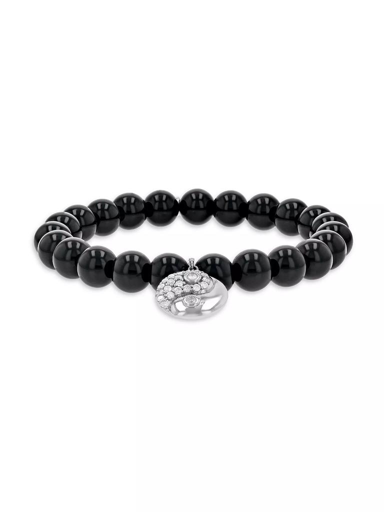 Sheryl Lowe Yin Yang Sterling Silver, Black Onyx & 0.41 TCW Diamond Bracelet