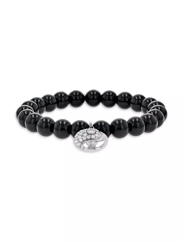 Sheryl Lowe Yin Yang Sterling Silver, Black Onyx & 0.41 TCW Diamond Bracelet 1