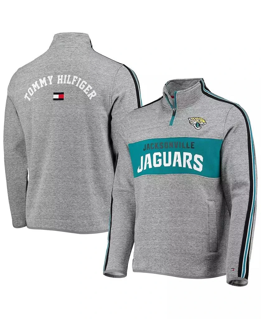 Tommy Hilfiger Men's Heathered Gray Jacksonville Jaguars Mario Quarter-Zip Jacket 1