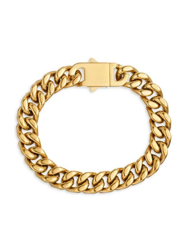 Eye Candy LA Francis 18K Goldplated Titanium Cuban Link Chain Bracelet 1