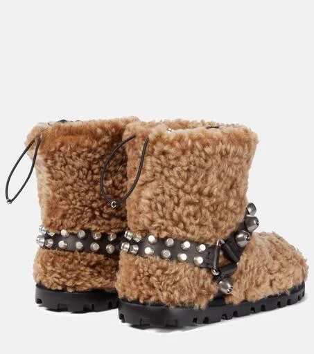 Miu Miu Embellished shearling ankle boots 3