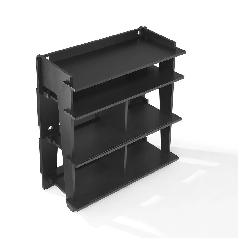 Crosley Brands Soho Record Storage Console Black - Turntable Stand 4