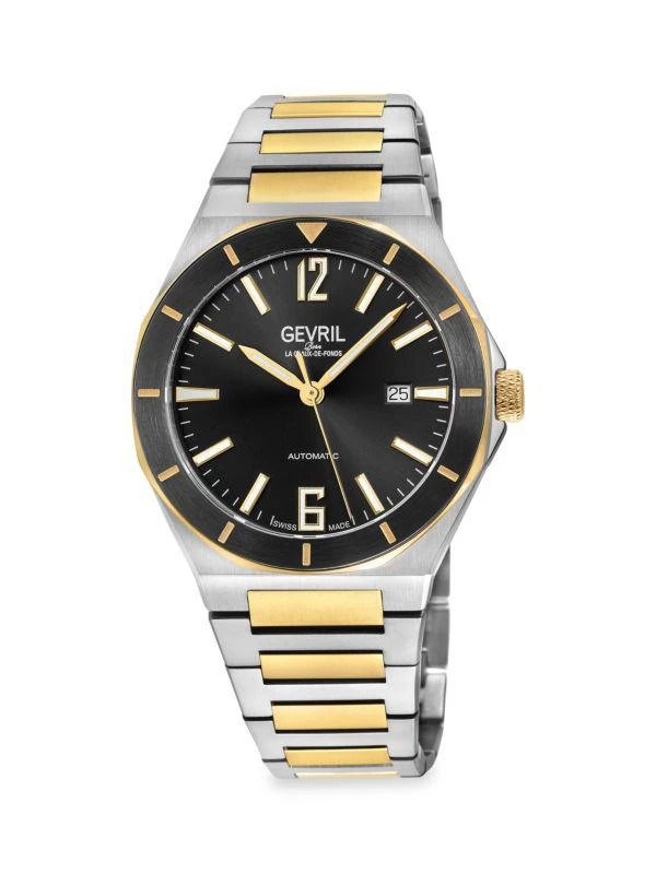 Gevril High Line 43MM Swiss Automatic Two Tone Stainless Steel Watch 4