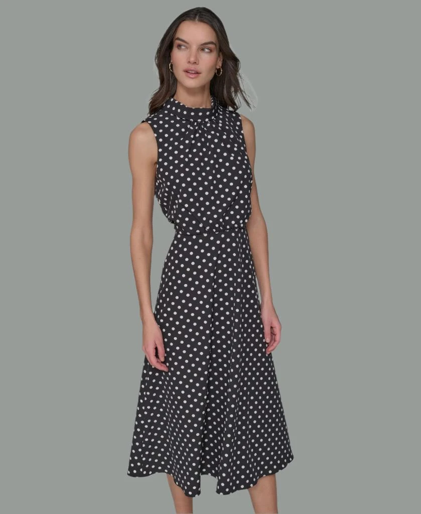 Karl Lagerfeld Paris PRINTED EVERYDAY STRETCH ROLL COLLAR MIDI 4