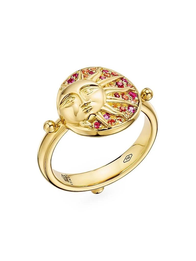 Temple St. Clair Celestial Solar Eclipse 18K Yellow Gold, Ruby 
Orange Sapphire Ring