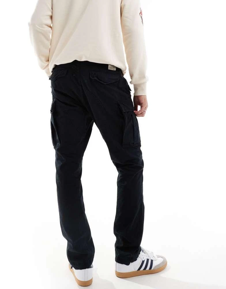 Ralph Lauren Polo Ralph Lauren slub canvas slim fit cargo trousers in black 2