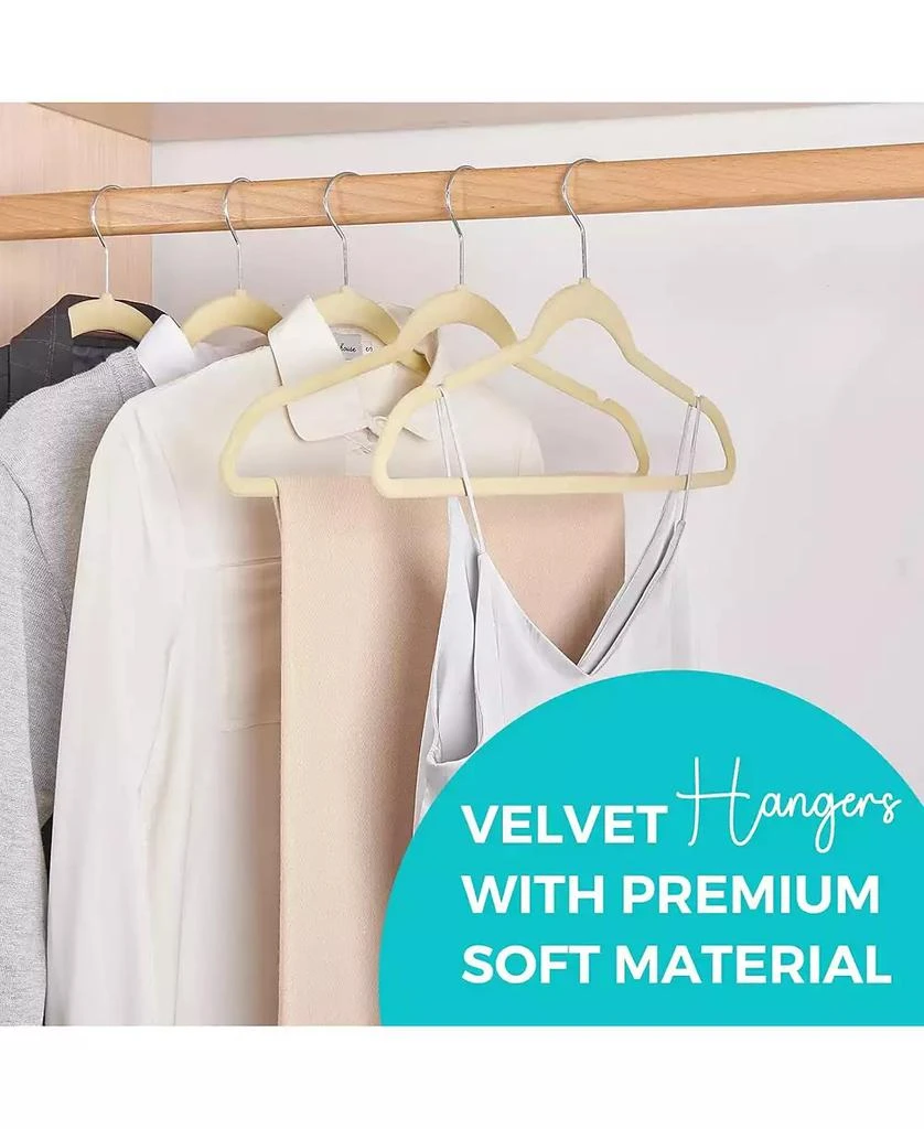 HOUSE DAY 17.5 Inch Silver Hook Non-Slip Flocked Felt Hangers 3