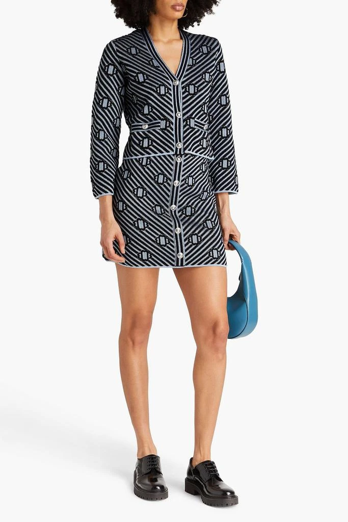 Maje Metallic jacquard-knit cardigan 2