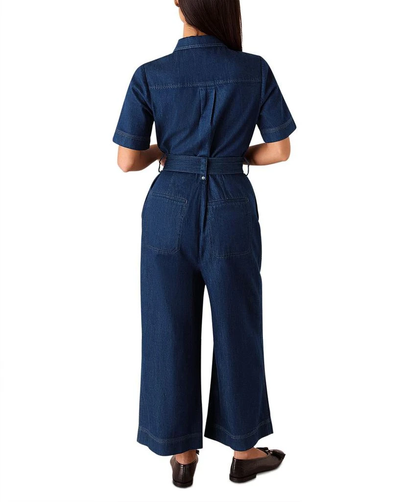 Whistles Petites Denim Pintuck Belted Jumpsuit 2