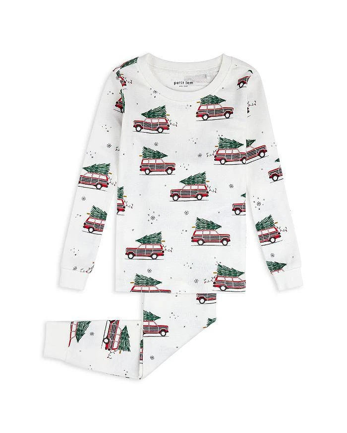 Petit Lem Boys' Festive Cars Printed Long Sleeved Pajama Set - Big Kid 1
