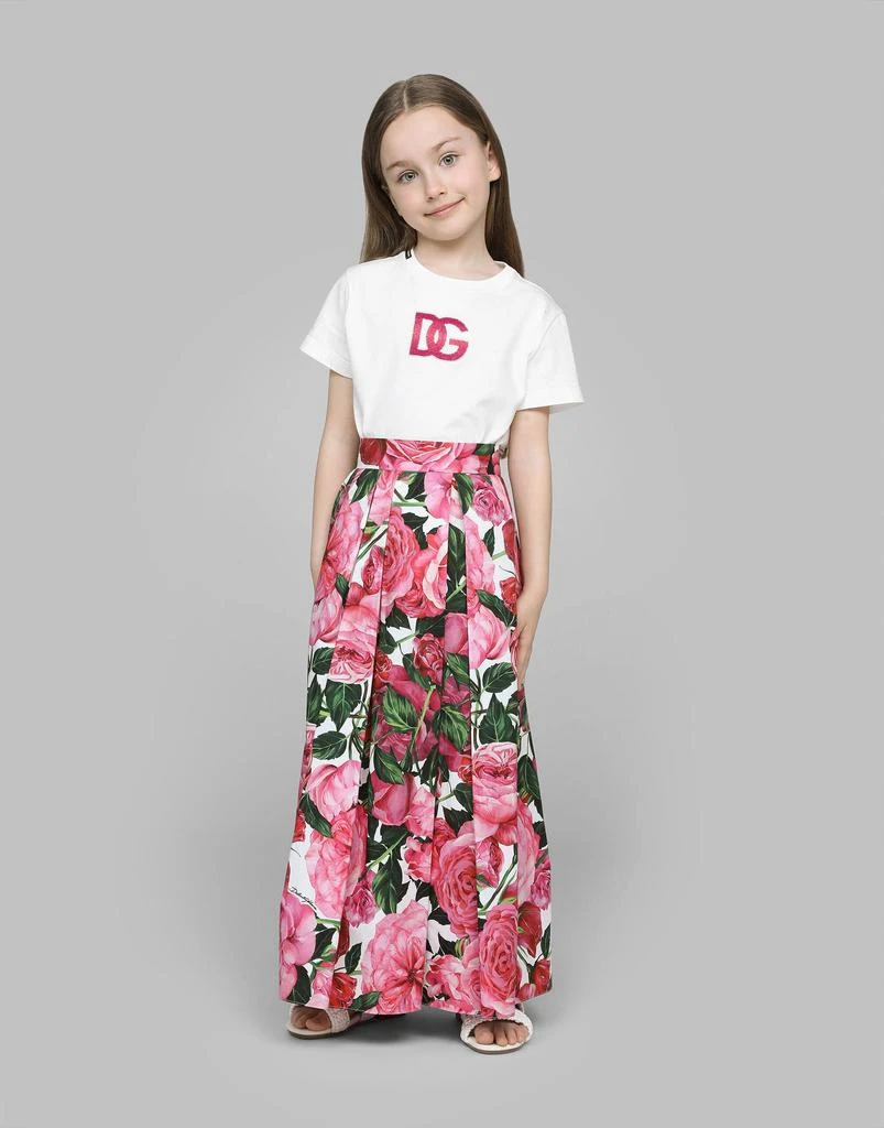 Dolce & Gabbana Dolce & Gabbana Girls Embroidered Logo T-Shirt in White 2