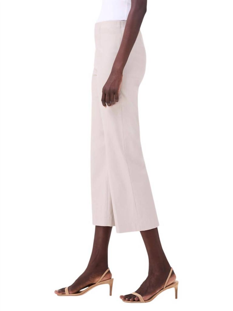 NIC+ZOE Polished Wonderstretch Wide Leg Crop Pant In Stone