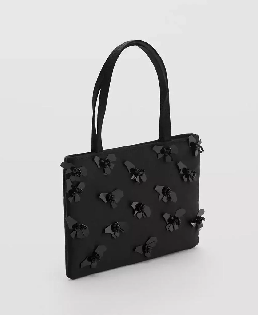 Mango Women's Flower Applique Handbag 1