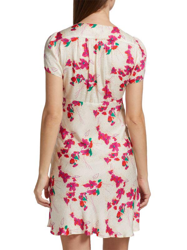 ba&sh Elita Floral Jacquard Tie Front Mini Dress