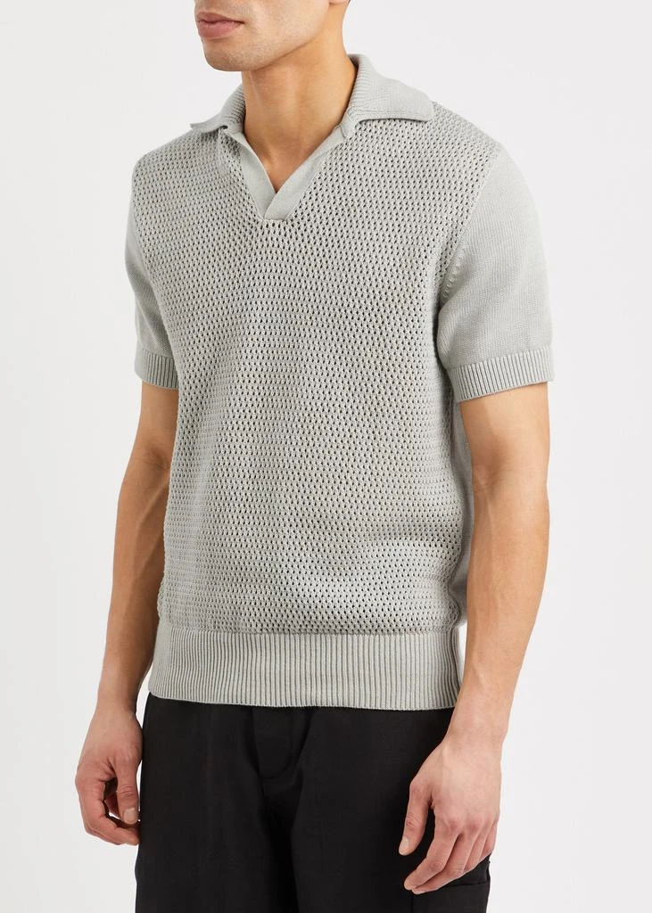 Oliver Spencer Penhale pointelle-knit cotton polo shirt 2