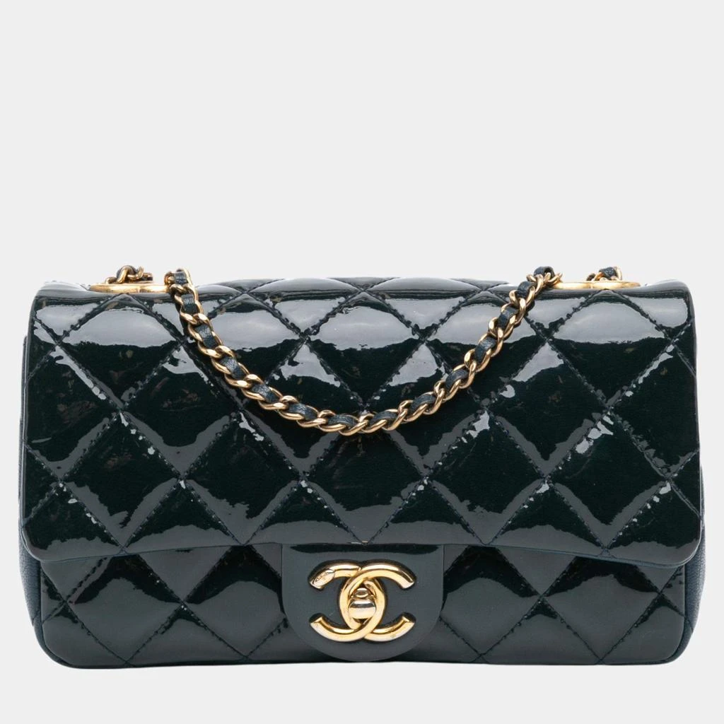 Chanel Chanel Navy Blue Paris-Salzburg Small Patent and Goatskin CC Eyelet Flap 1