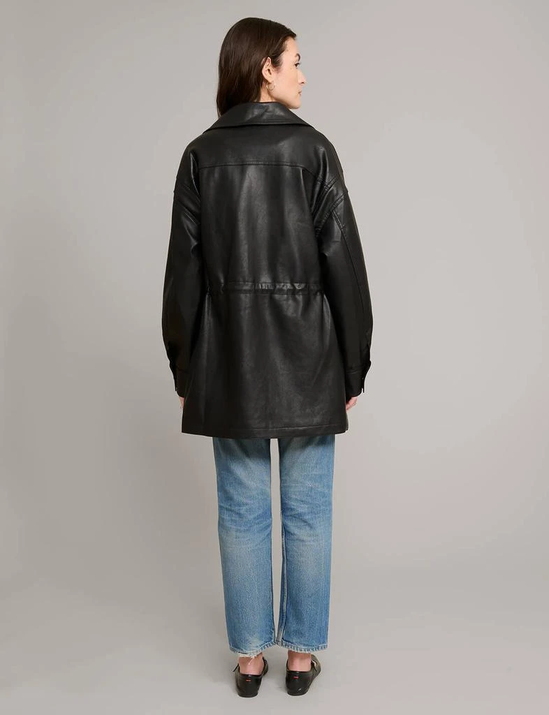 Pixie Market Oversized Leather Parka Jacket 7