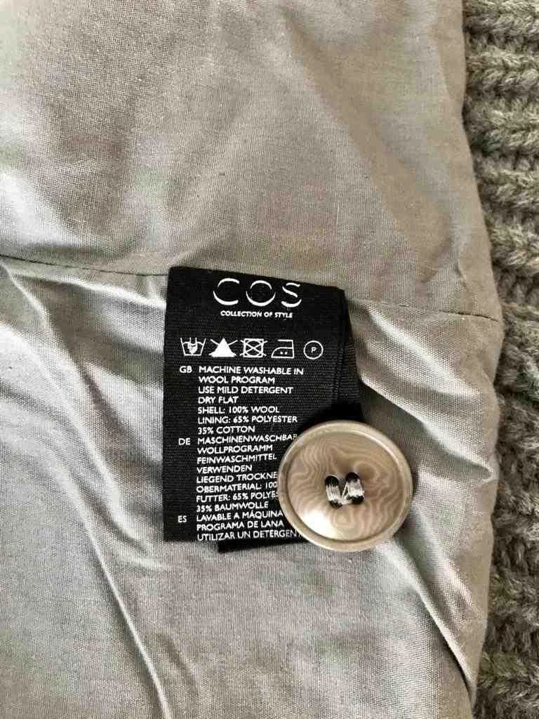 cos Grey very warm wool Cardigan Jacket with 2 pockets 8