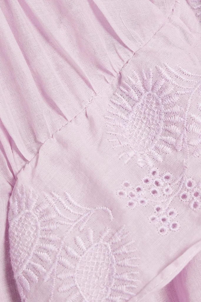 MARANT ÉTOILE Laeti ruffled broderie anglaise-trimmed cotton-gauze top 4