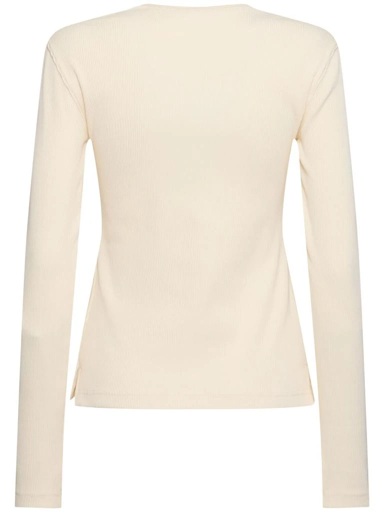 Tory Sport Ribbed Cotton Henley Tennis T-shirt 3