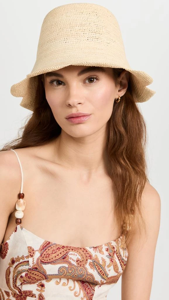 Freya Packable Scallop Straw Bucket Hat 2