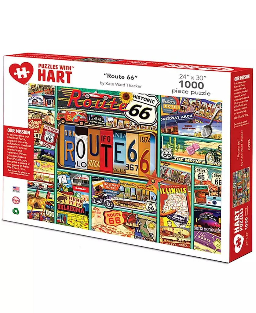 Hart Puzzles Route 66, 24" x 30" By Kate Ward Thacker Set, 1000 Pieces 1
