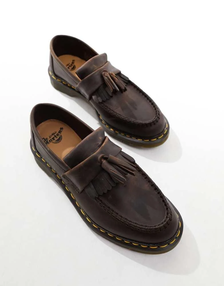 Dr. Martens Dr Martens unisex Adrian tassel loafers in dark brown crazy horse 4