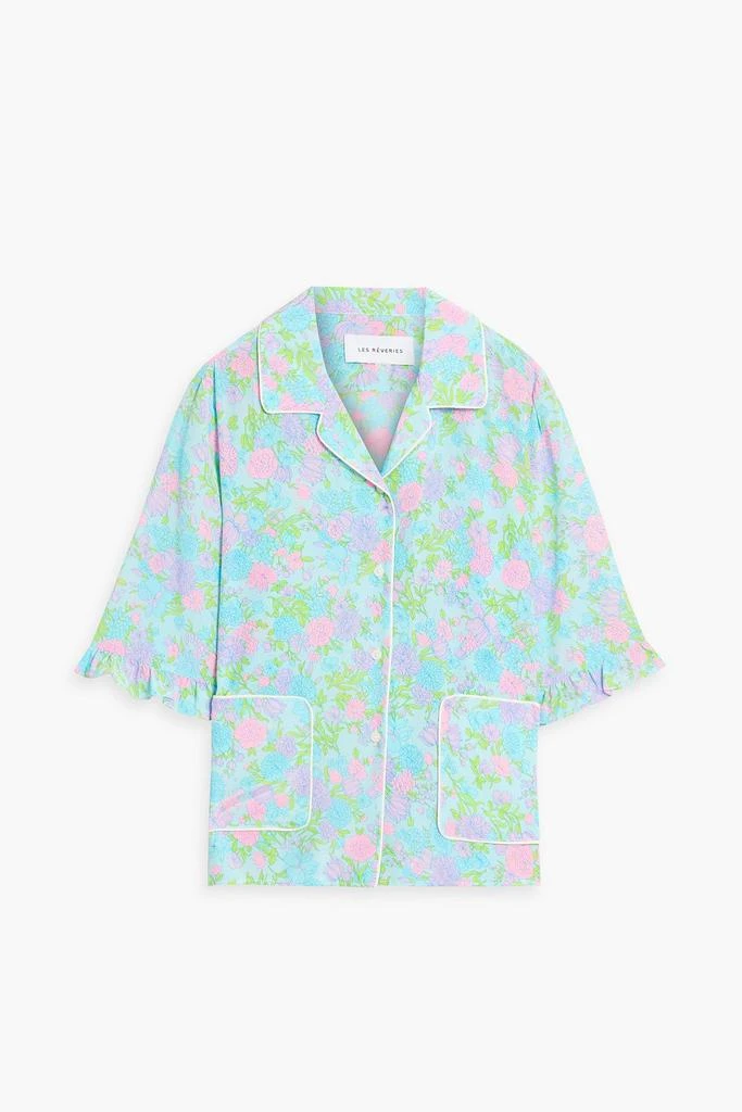 LES RÊVERIES Floral-print silk-crepe shirt 1