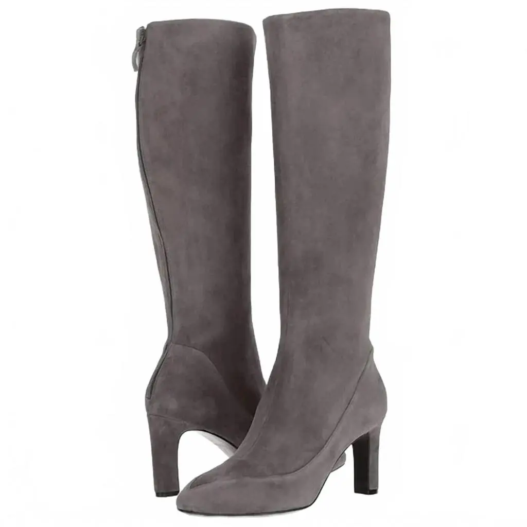 Shop Women Arlean Stormcloud Suede Leather Boots In Grey on Sale at ...