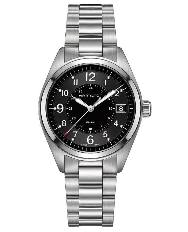 Hamilton Hamilton Khaki Field Quartz Black Dial Steel Men's Watch H68551933 1