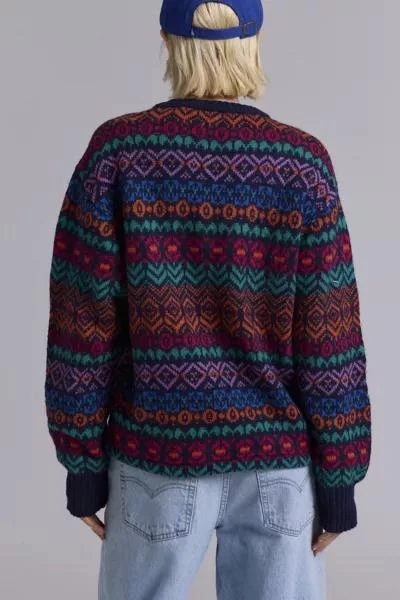 Urban Renewal ReMADE By UO Zip Front Fairisle Sweater 4