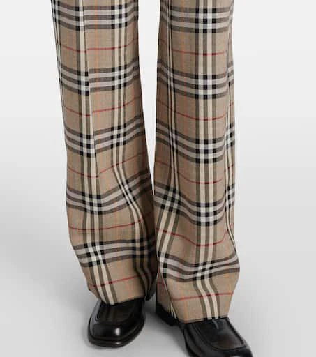 Burberry Burberry Check belted wide-leg pants 5