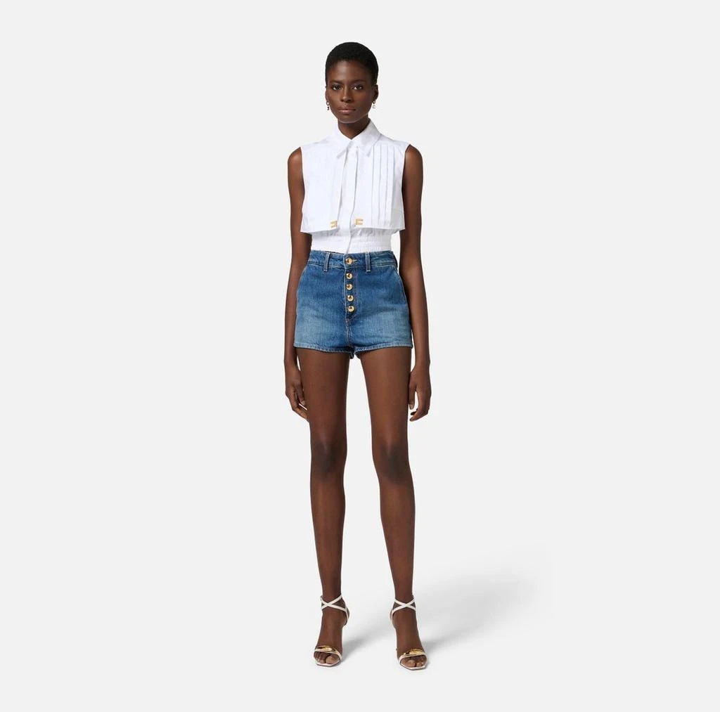 ELISABETTA FRANCHI CROPPED POPLIN SHIRT 2