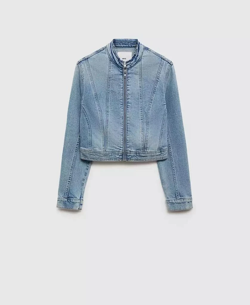 Mango Women's Zipper Denim Jacket 5