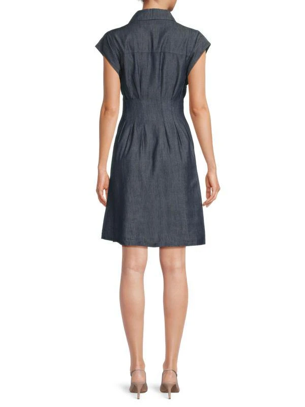 Tommy Hilfiger ​Ruched Cap-Sleeve Denim Dress 2
