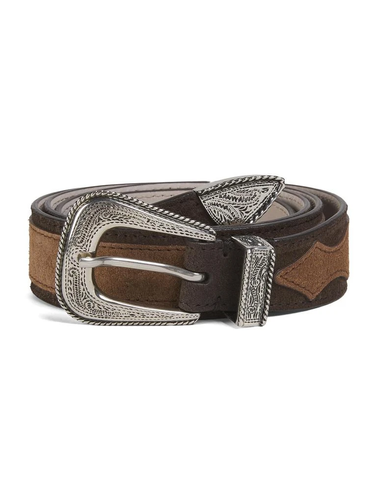 Brunello Cucinelli ​Engraved Buckle Leather Belt 1
