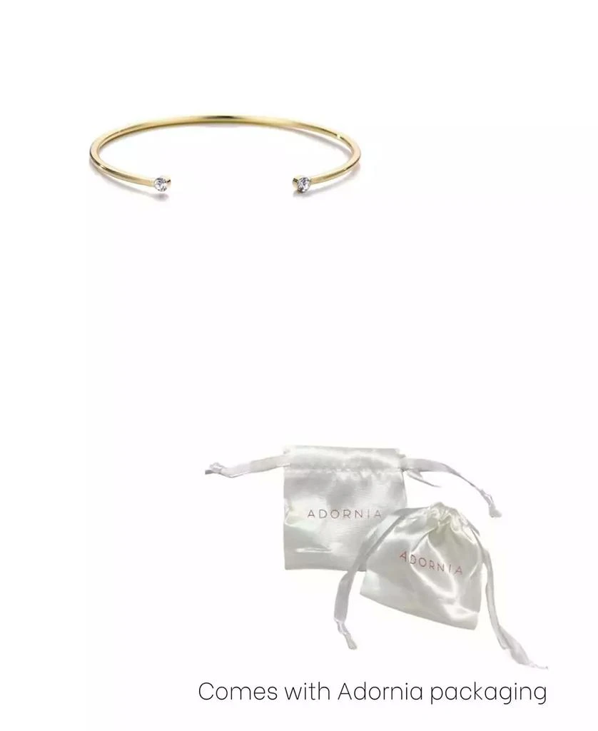 ADORNIA Gold Crystal Ends Open Cuff Bracelet 3