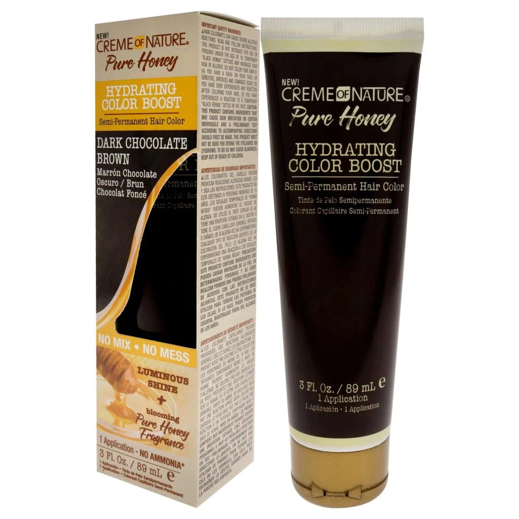 Creme Of Nature Pure Honey Hydrating Color Boost Semi-Permanent Hair Color - Dark Chocolate Brown by  for Unisex - 3 oz Hair Color 3