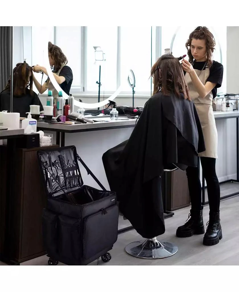 Byootique Rolling Makeup Train Case Soft Sided Travel Cosmetic Organizer Storage with Travel Make Bag Backpack 7