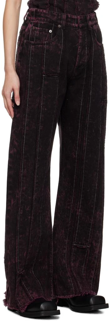 Acne Studios Burgundy Loose Fit Jeans 2