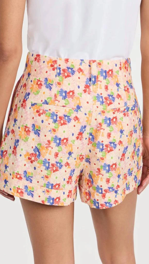 Something Navy Floral Pleated Shorts In Cream Multi 2