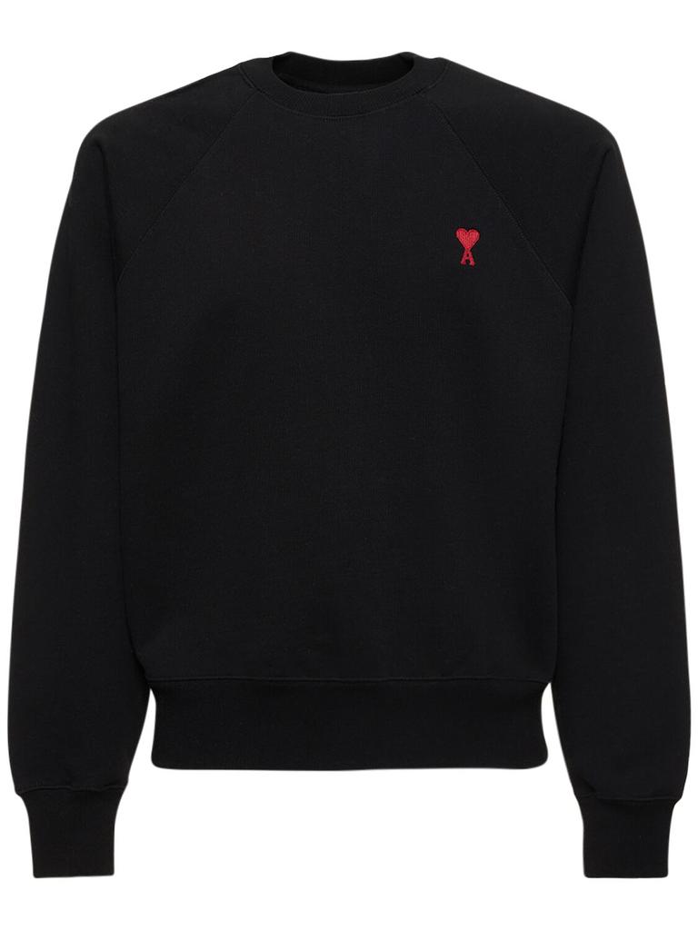 AMI PARIS Logo Cotton Crewneck Sweatshirt