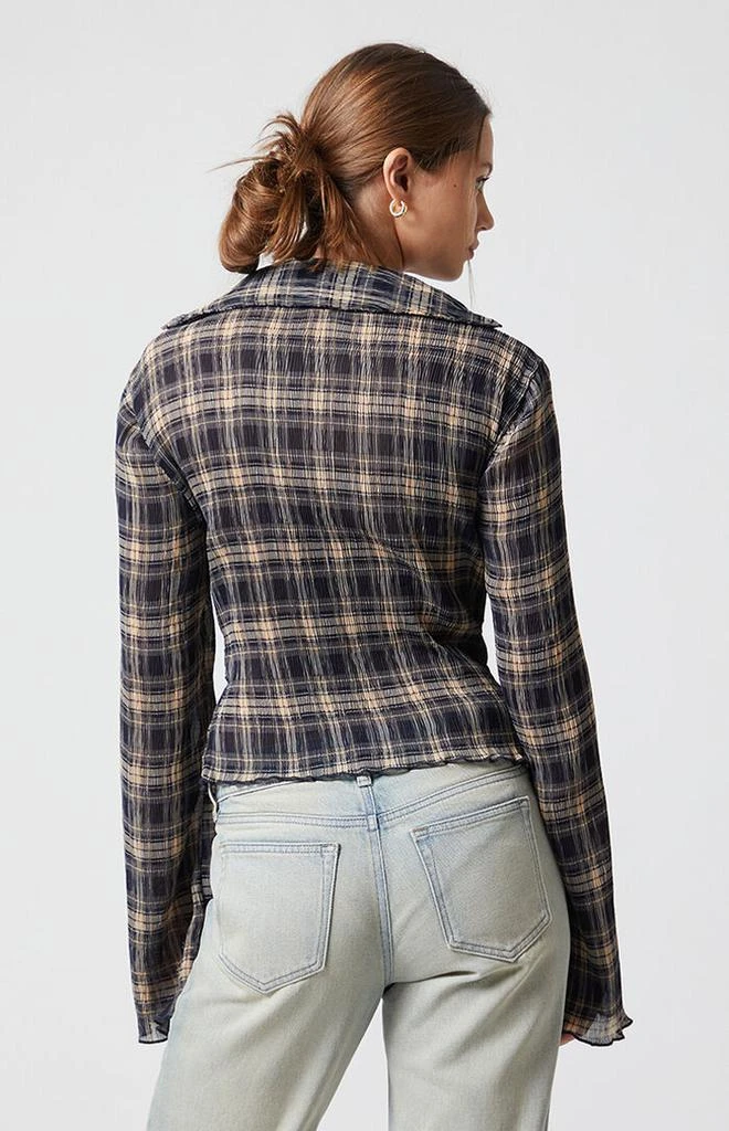 Beverly and Beck Sara Plaid Button Up Long Sleeve Top 5