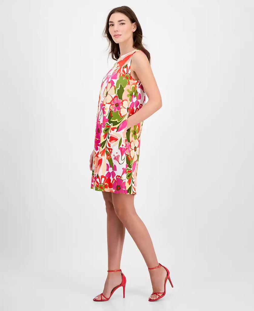 Anne Klein Petite Printed Sleeveless Scuba Trapeze Dress