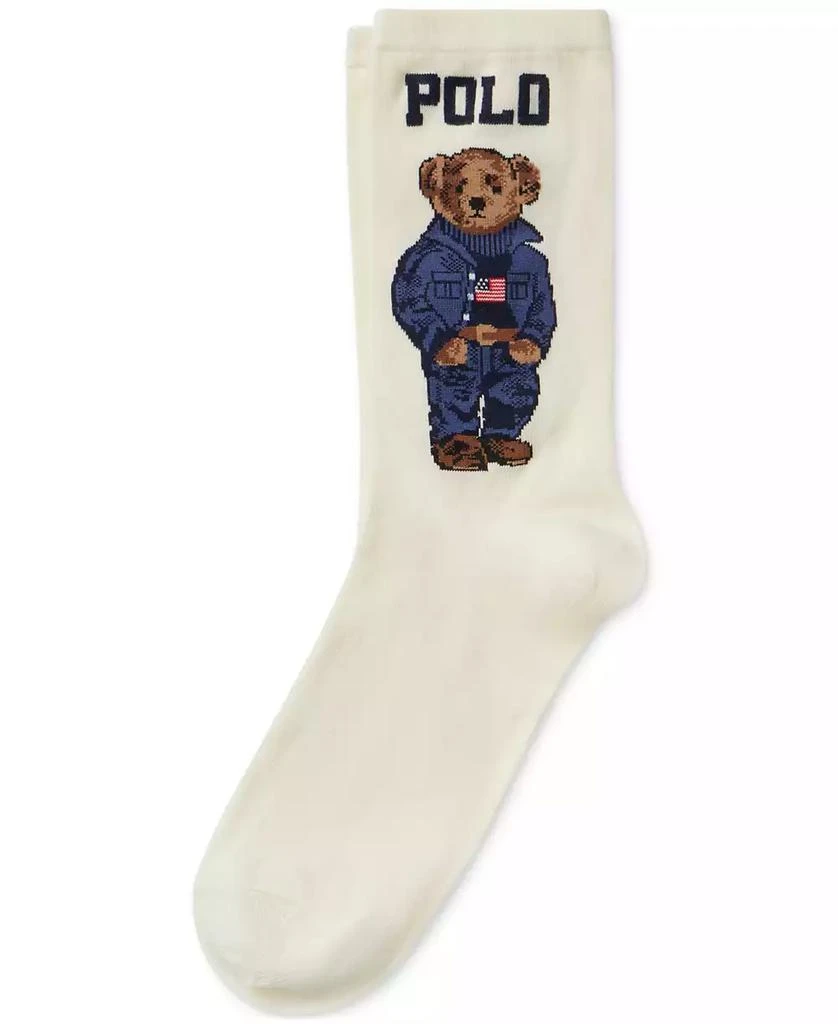 Ralph Lauren Women's Americana Polo Bear Crew Socks 2