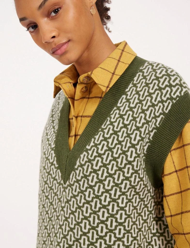 INES DE LA FRESSANGE Hailey ecru/khaki wool sweater 5